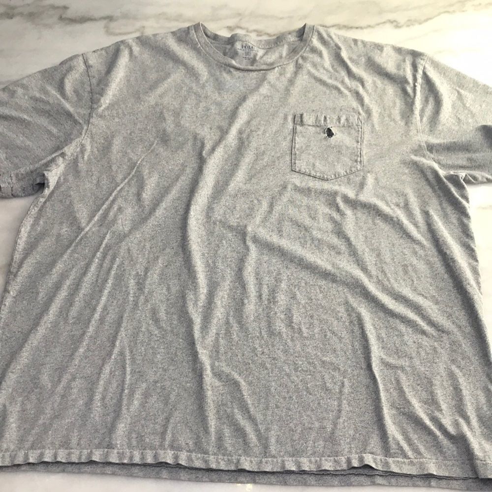 Polo Ralph Lauren Tee 2XB/BIG | Gray/Charcoal Logo with pocket